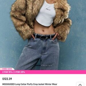 Missguided faux fur crop jacket/coat